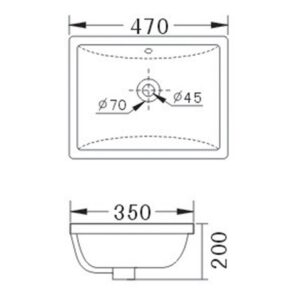 ACL JHI-55-102 EDEN UNDERMOUNT BASIN GLOSS WHITE - Urban Designs Bathroom and Kitchen